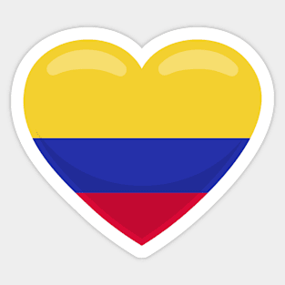 Colombia Flag Heart Sticker